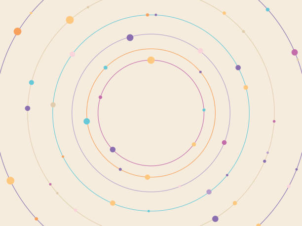 ilustrații de stoc cu inele de rotație molecule atom nucleus abstract circle fundal - orbitare