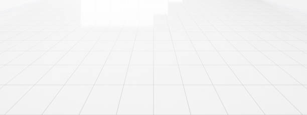 istock 3d rendering of white tile floor and empty space for background. 1492318125