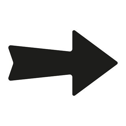 Arrow icon pointing sideways. A simple and sleek icon featuring an arrow pointing horizontally, indicating a lateral movement.