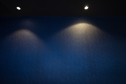 The effect of light shining on walls