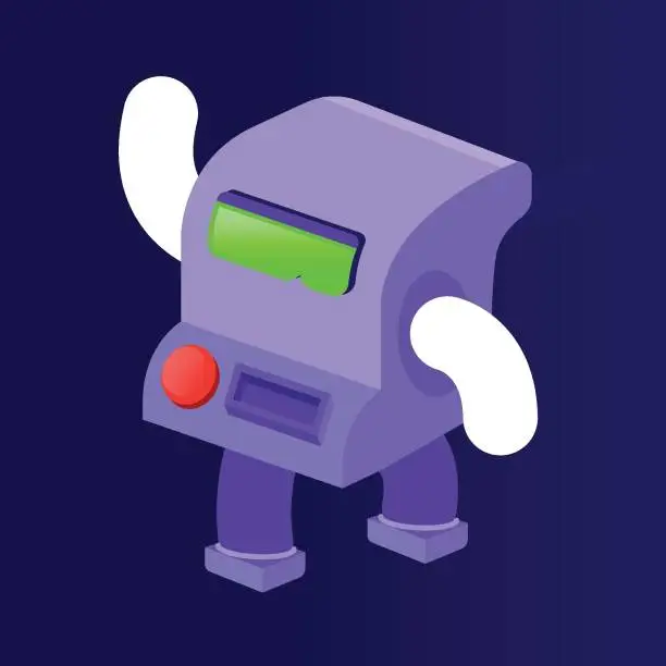 Vector illustration of Cute robot character