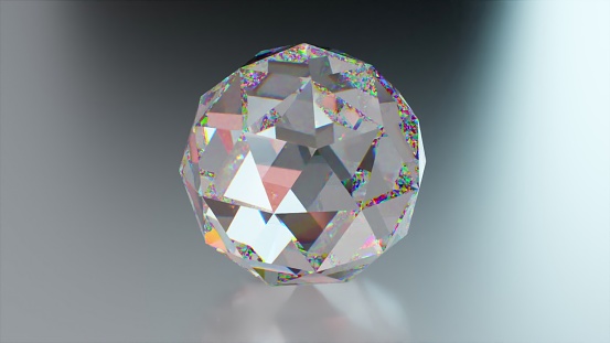 Beautiful large crystal. Computer generated 3d render