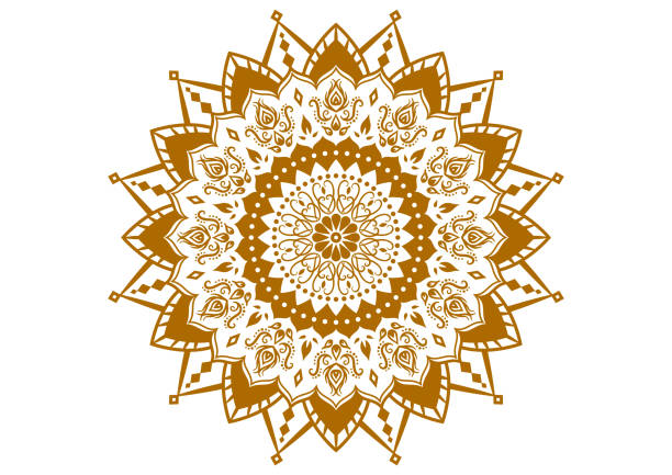 ilustrações de stock, clip art, desenhos animados e ícones de gorgeous indian style mandala. circular pattern. - henna tattoo indian culture tattoo hinduism