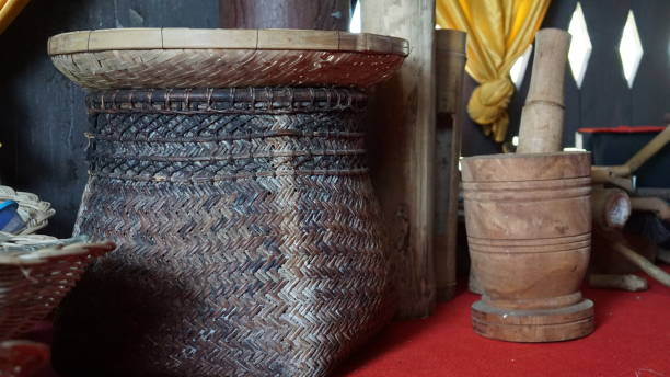 istock Basket, Winnowing  Tool, Wooden mortar and pestle 1492335150