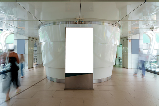 Blank billboard with copy space for your text message or content in elevated walkway.