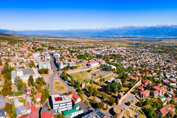 istock Telavi old town aerial panoramic view 1492346619