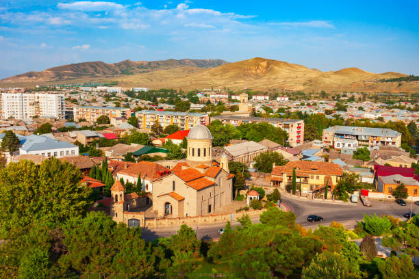 istock Gori town aerial panoramic view, Georgia 1492347591