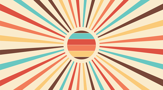 Retro sun burst vintage background.  Vector twisted design with spiral rays circus illustration for banner, poster, frame and backdrop.