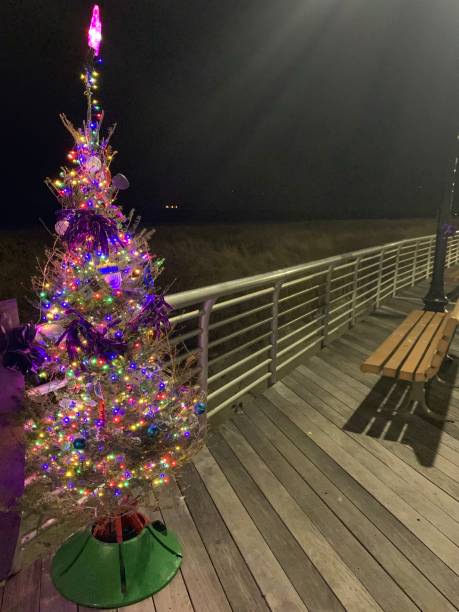 Boardwalk Christmas Tree stock photo