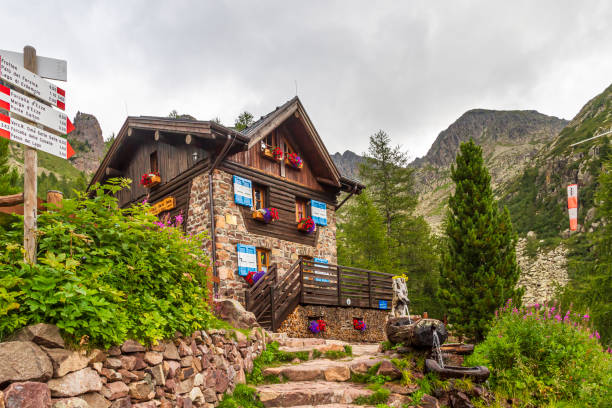 Rifugio Sette Selle, an alpine hut located in Val dei Mocheni in the Lagorai Group. Trentino-Alto Adige, Italy