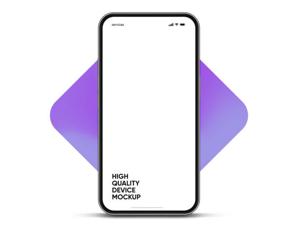istock 3D realistic high quality smartphone mockup with isolated background. Smart phone mockup collection. Device front view. 3D mobile phone with shadow on white background. 1492352449
