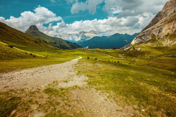 istock landscape with mountains, clouds and trail 1492355566