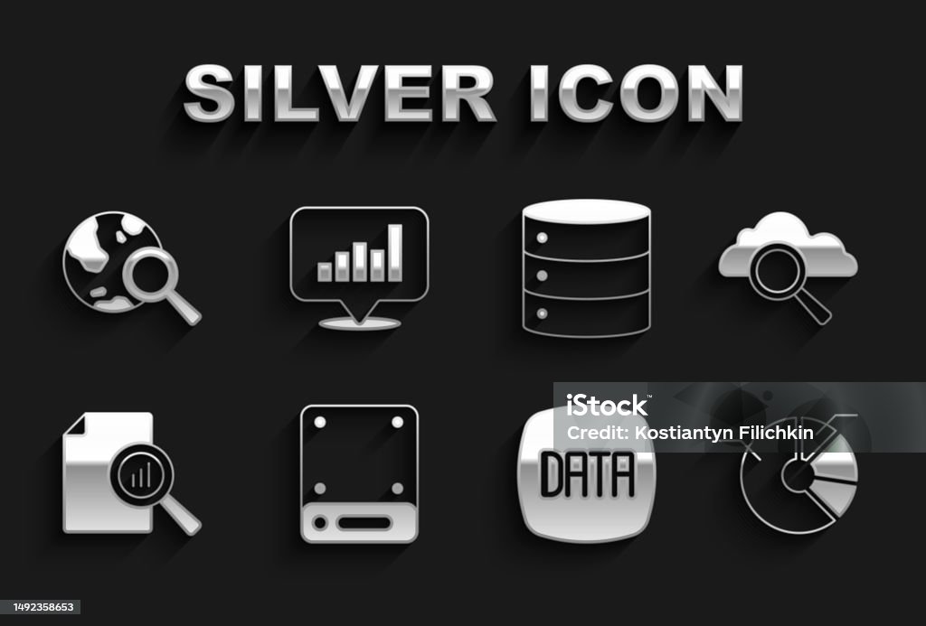 Set Server Search Cloud Computing Pie Chart Infographic Data Analysis ...