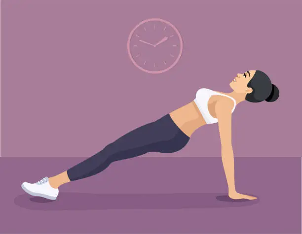 Vector illustration of Reverse Plank Pose.