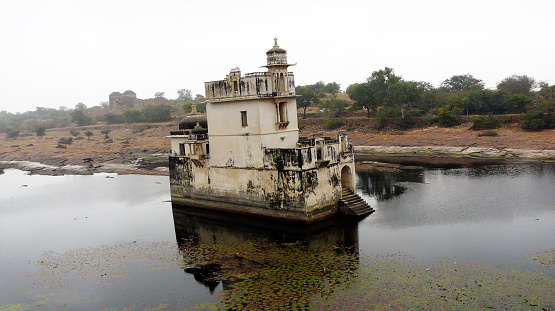 Padmini Palace surrounded by water in Chittogarh - India