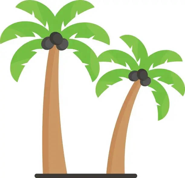 Vector illustration of Date palm trees in desert Concept Vector color Icon Design, Eid al-Adha or Eid-ul-Kabir Symbol, Hajj Sign, Muslims religious Festival Stock illustration