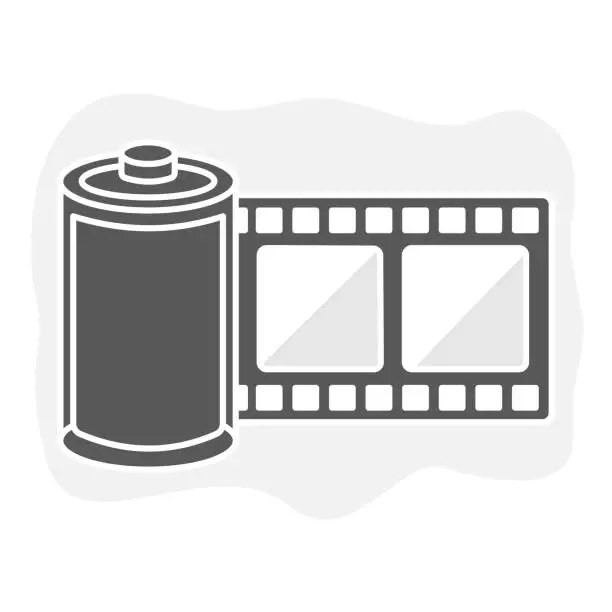 Vector illustration of roll tape record isolated icon.