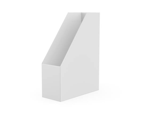 istock Blank Cardboard office storage organizer box office file box holder and book storage box template. 1492368521
