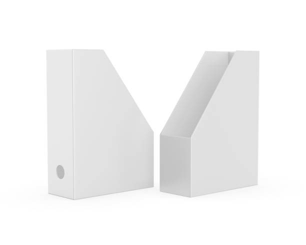istock Blank Cardboard office storage organizer box office file box holder and book storage box template. 1492368661