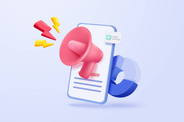 istock 3d megaphone speaker or loudspeaker bullhorn for announce promotion, megaphone loudhailer with mobile phone in social media, speakerphone 3d icon vector render for alert and announcement on background 1492370131
