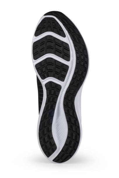 istock The polyurethane sole of the shoe is black with white stripes. 1492374499
