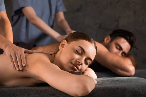 istock Couple lying on massage at spa 1492376805