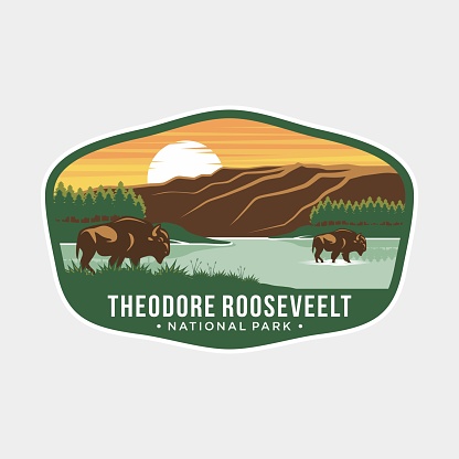 Theodore Roosevelt National Park Emblem patch icon illustration