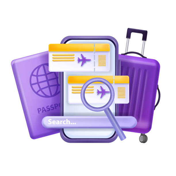 istock 3D book flight, ticket search vector travel concept, airline promotion voucher offer online purchase. 1492383694