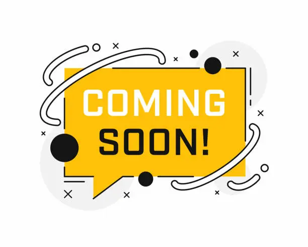 Vector illustration of Web Banner Template of Speech Bubble with 'Coming Soon' Phrase