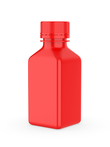 Blank screw cap bottle template, 3d render illustration.