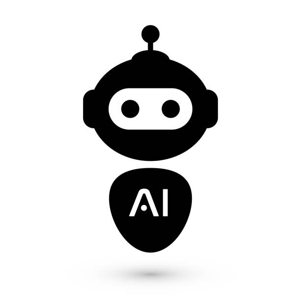 ilustraciones, imágenes clip art, dibujos animados e iconos de stock de logotipo del robot de inteligencia artificial - learning education internet futuristic