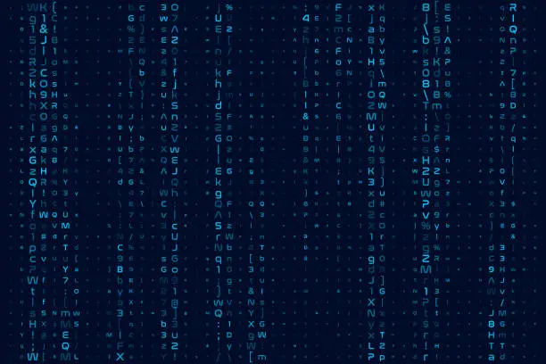 Vector illustration of Computer code abstract futuristic background. Artificial intelligence, big data, encryption concept