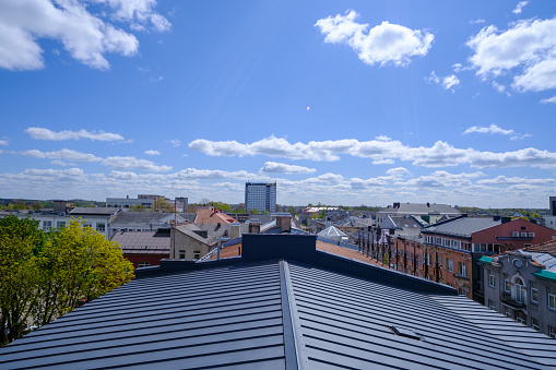 Siauliai, Liethuania - 5 May 2023: Siauliai, view from the rooftops of the city. City of the Sun.