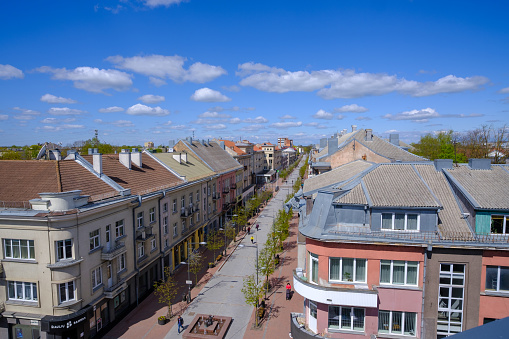 Siauliai, Liethuania - 5 May 2023: Siauliai, view from the rooftops of the city. City of the Sun.