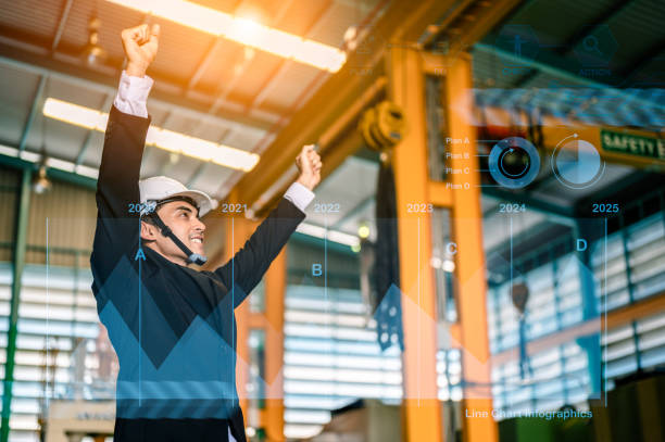istock Businessmen and male engineers are successful about methods and working in industrial plants for increased efficiency and safety.Engineering concepts and architecture. 1492405113