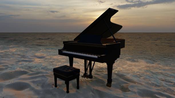 istock Piano on the beach in the evening 1492407395