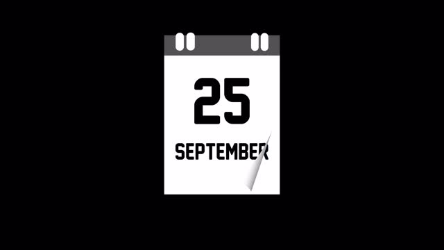 Calendar animation September month alpha channel stock video