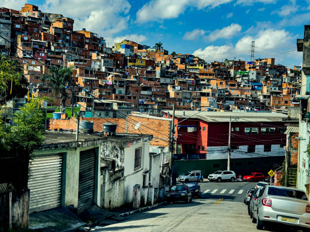 Slums of the world. favelas in Brazil. stock photo