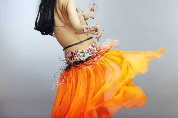 Backside of the belly dancer stock photo