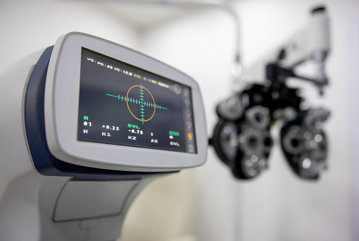 Medical equipment at an eye doctor's office