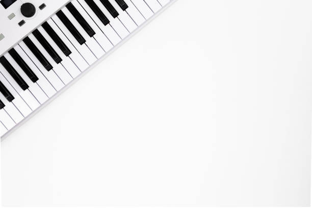 istock Music keys on a white background, top view, minimalism. 1492429877