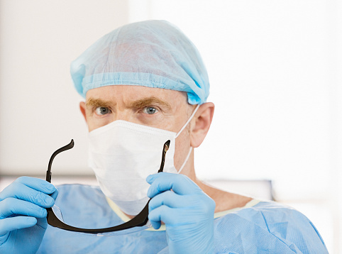 Hospital doctor wearing protective clothing