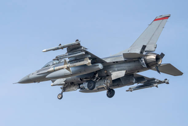 Fighter jet F-16 Falcon at the start