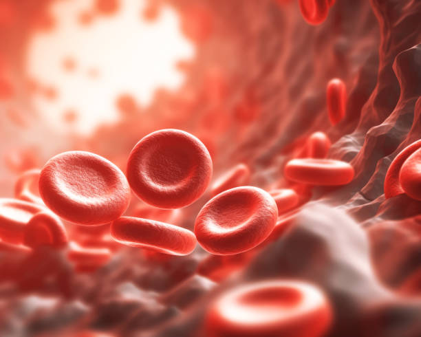 red blood cells 3d image concept - anemia imagens e fotografias de stock