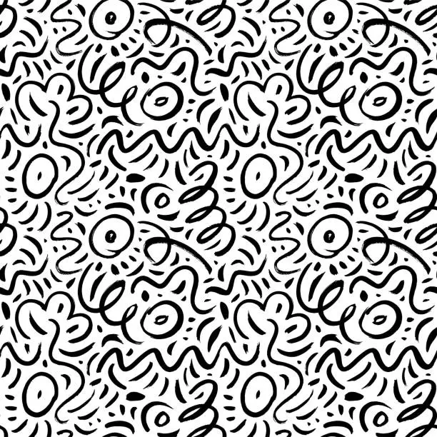 Vector illustration of Squiggly lines seamless pattern.