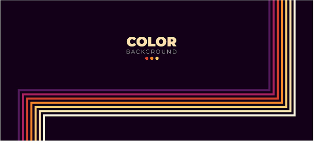 Abstract colorful 70s background vector. Vintage Retro Colors from the 1970s 1900s, 80s, 90s. retro style wallpaper with lines, rainbow stripes. suitable for poster.