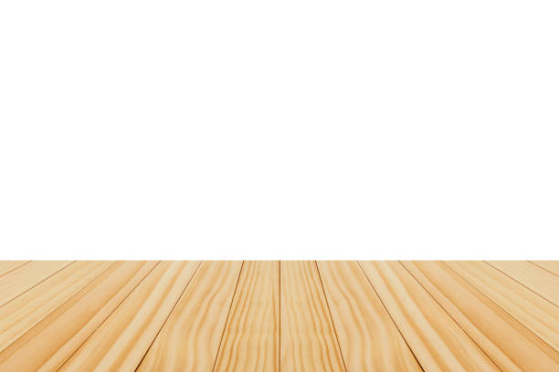 istock Empty wooden table top isolated on white background for product display montage 1492463650