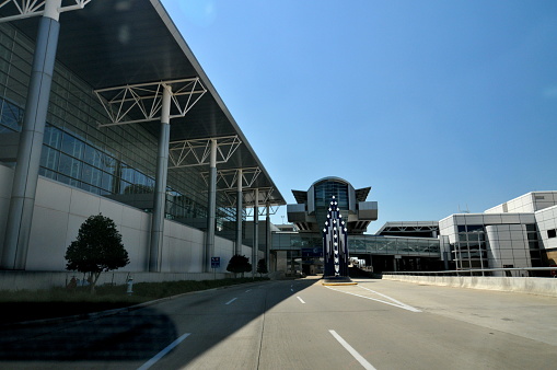 Houston, TX, USA- September 9, 2011: Here is the external view of the Terminal of the George Bush Intercontinental Airport, Houston.