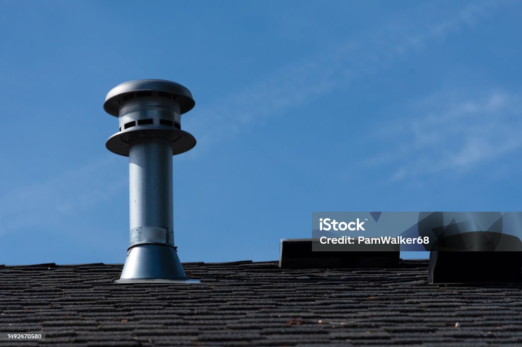 Single Stack Vented Residential Rooftop Vent Stack Stock Photo - Download Image Now - Air ...