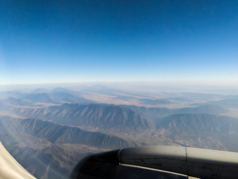 View of the landscape from the aircraft window